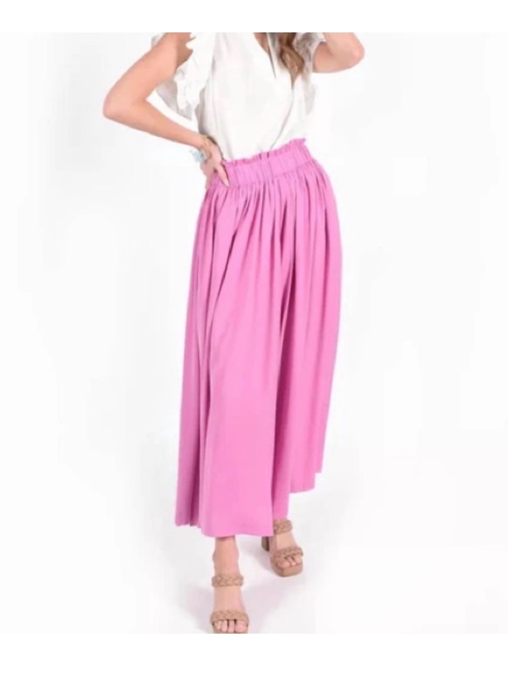 Emily Mccarthy Wide-leg Mauve palazzo pants Size M